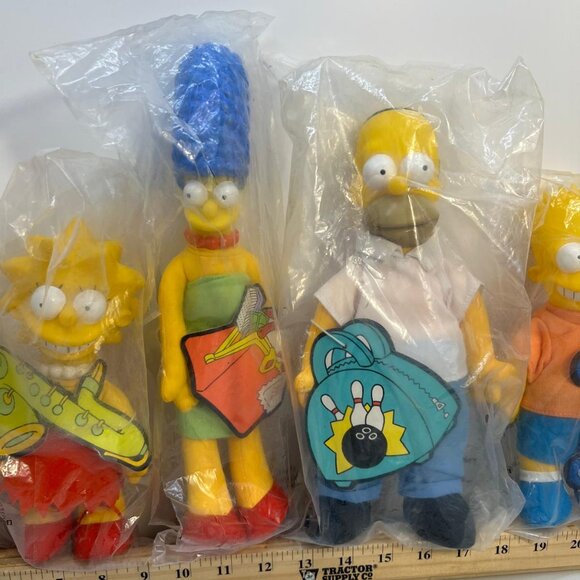 Simpsons Plush Doll Lot Homer Marge Bart Lisa Maggie 5 Pc Set NIP Multicolor - Picture 4 of 5